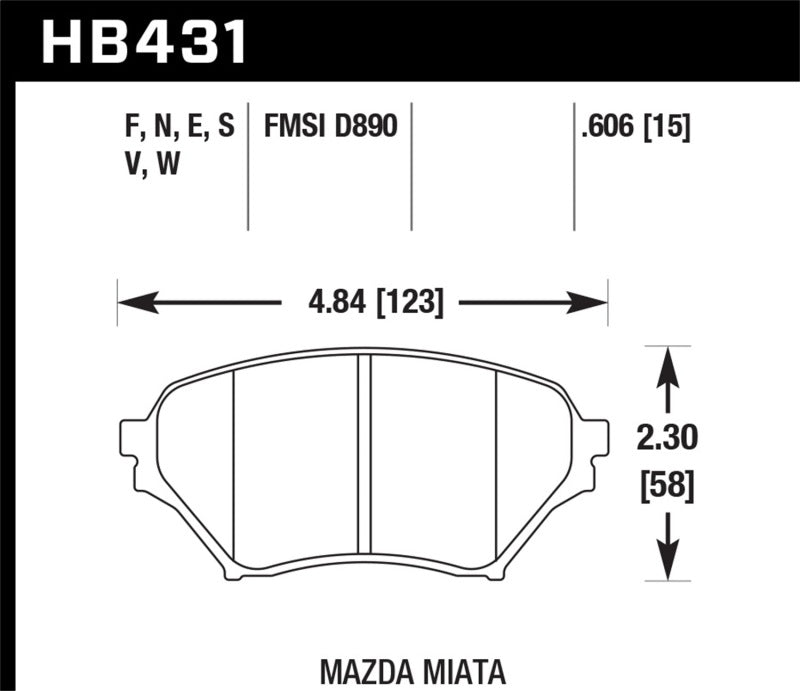 Hawk Performance HB431G.606 DTC-60 Motorsport Brake Pads