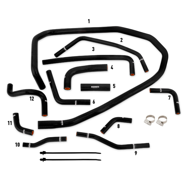 Mishimoto 2015-2021 Subaru WRX Black Silicone Radiator Coolant Ancillary Hoses Kit - #MMHOSE-WRX-15ANCBK