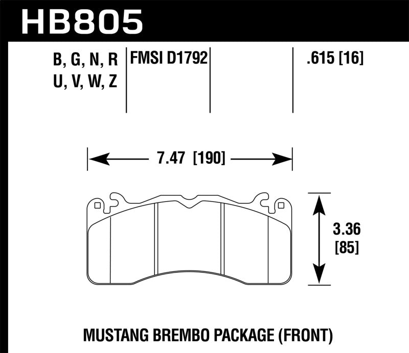 Hawk Performance HB805G.615 DTC-60 Motorsport Brake Pads
