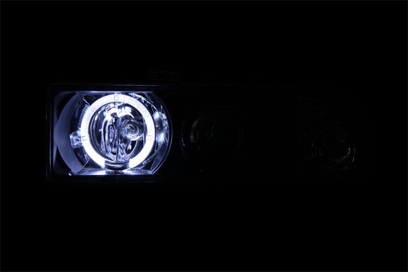 ANZO 1998-2005 Chevrolet S-10 Projector Headlights with Halo Black