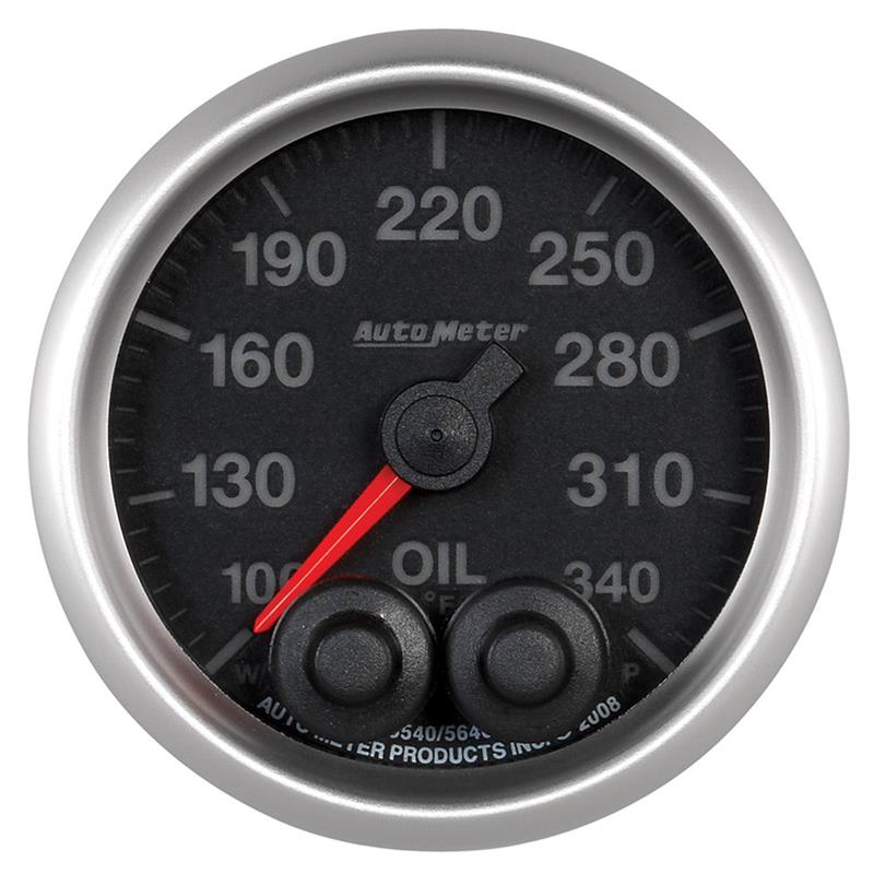 AutoMeter 5640 Elite 52mm 100-340 Degrees F Oil Temperature Gauge with Peak & Warn