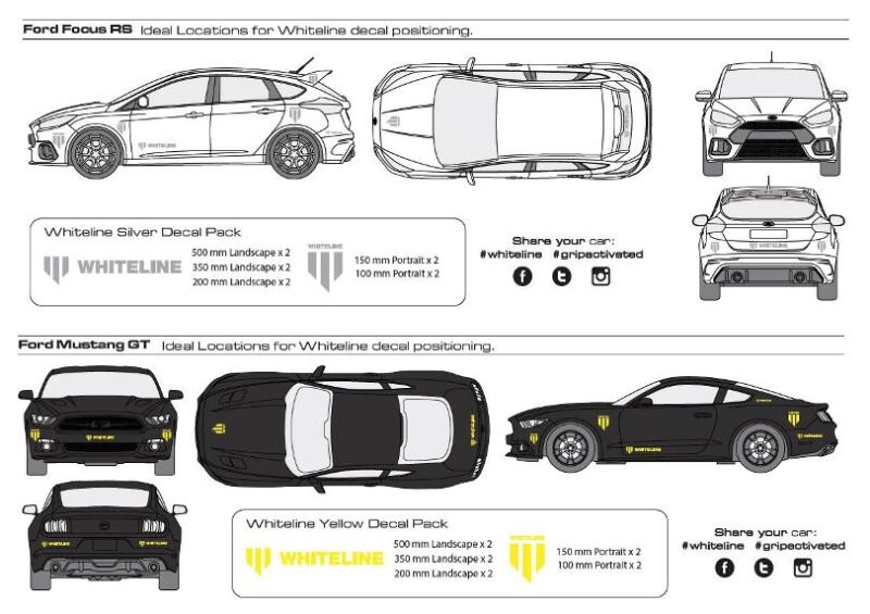 Whiteline KWM004 Decal Pack White