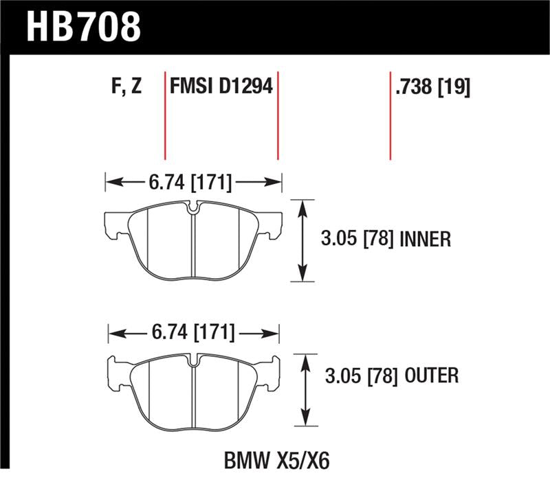 Hawk Performance HB708F.738 Street Brake Pad