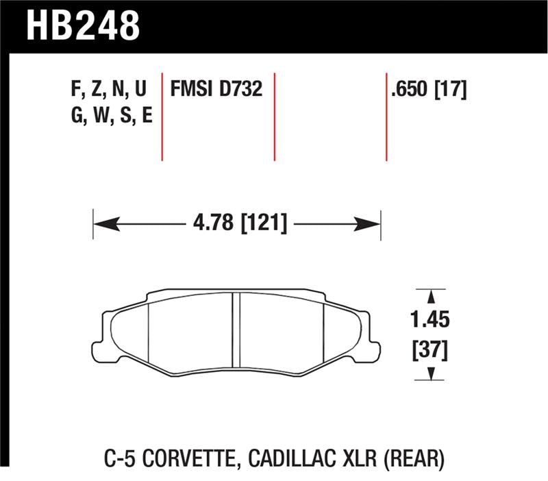Hawk Performance HB248N.650 HP Plus Crossover Street/Motorsport Brake Pads