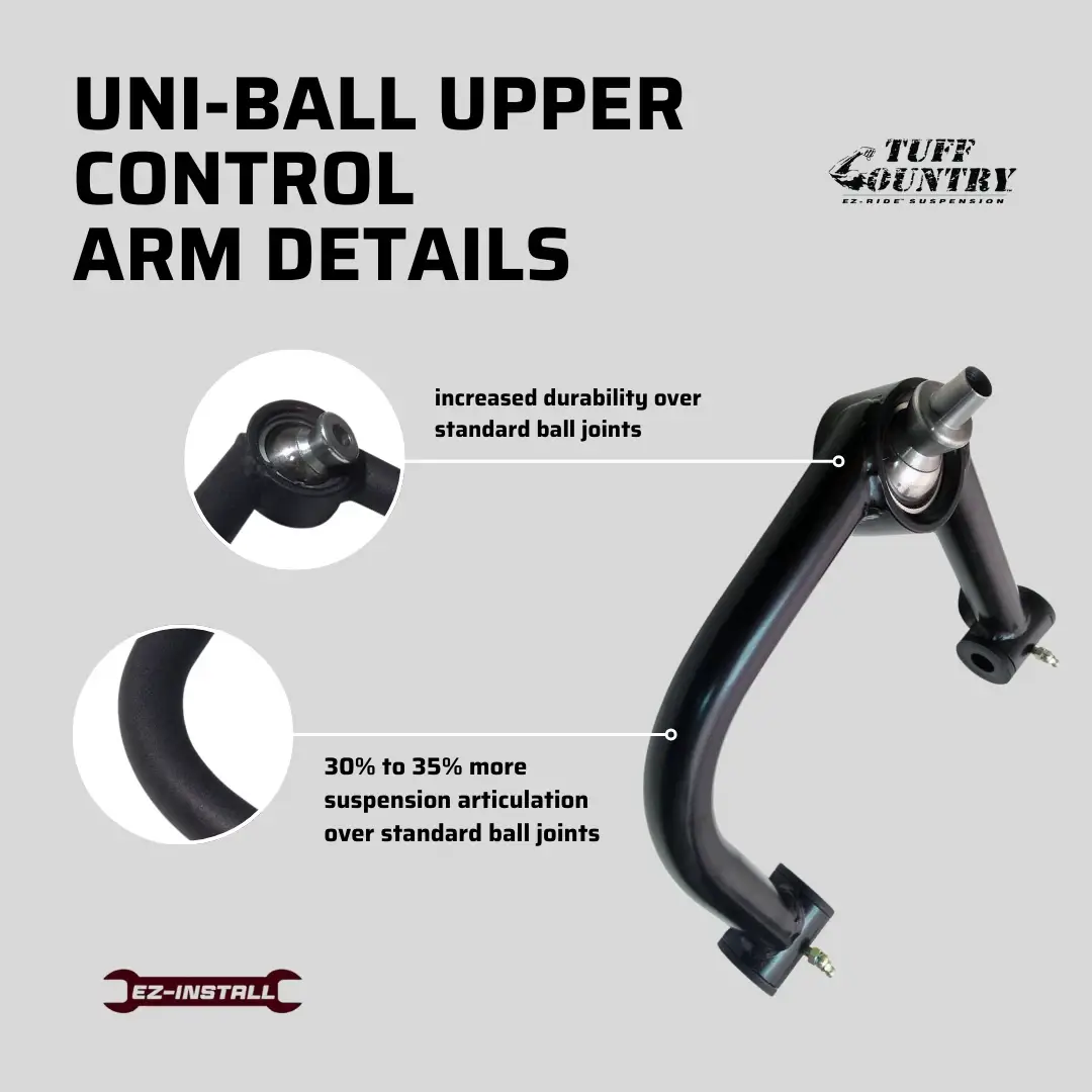 Tuff Country 10932 Uni-Ball Upper Control Arms Pair for 2011-2019 Chevrolet Silverado 2500HD 4WD/2WD