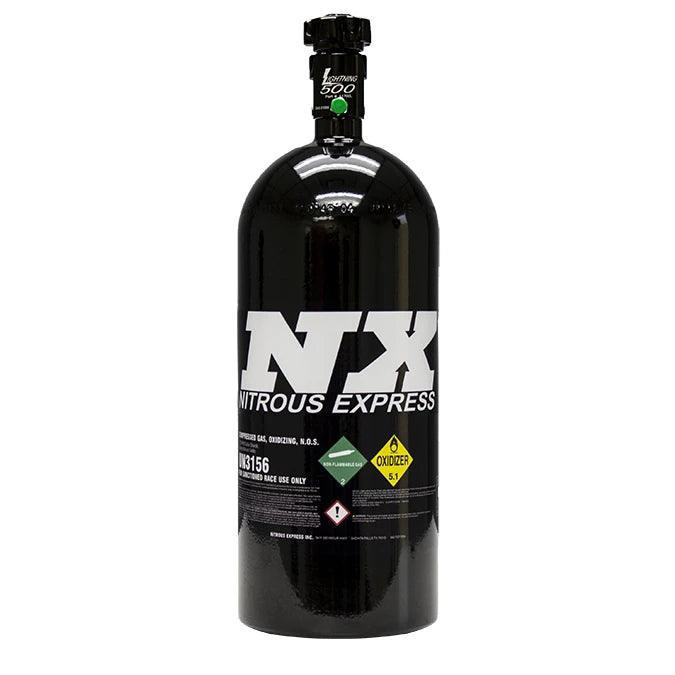 Nitrous Express 10lb Bottle w/Lightning 500 Valve & 6AN Nipple - Black 11100B-6