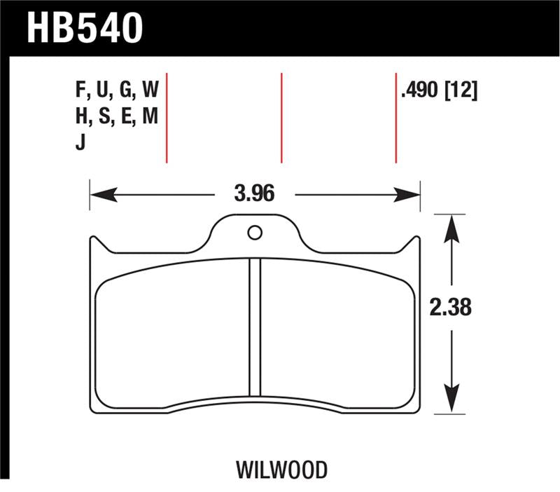Hawk Performance HB540W.490 DTC-30 Motorsport Brake Pads