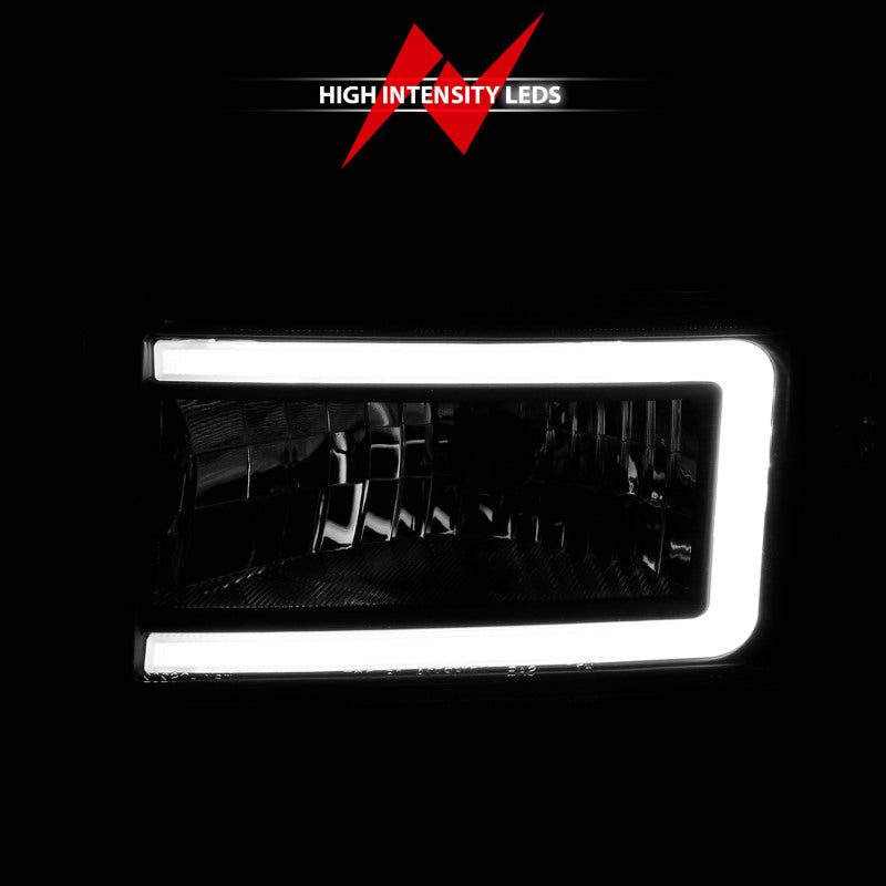ANZO 94-02 Dodge RAM Crystal Headlight - with Light Bar Black Housing