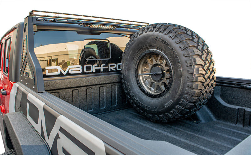 DV8 Offroad 2019+ Jeep Gladiator Universal Stand Up In-Bed Tire Carrier - #TCGL-02