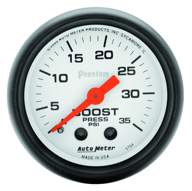 AutoMeter 5704 Phantom 52mm 35 PSI Mechanical Boost Gauge