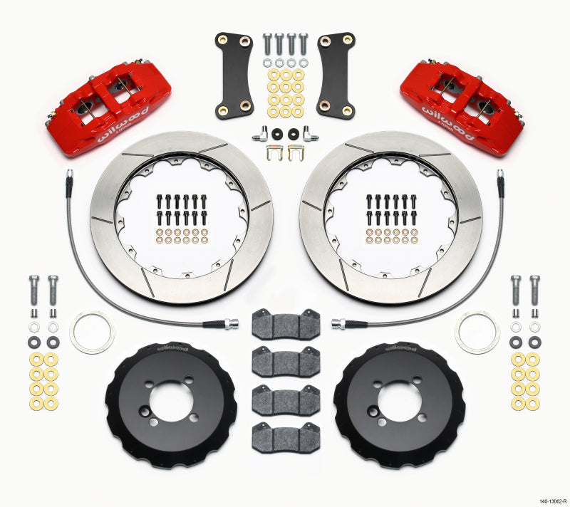 Wilwood Dynapro 6 Front Hat Kit 12.88in Red 2002-Up Mini Cooper w/ Lines - #140-13062-R