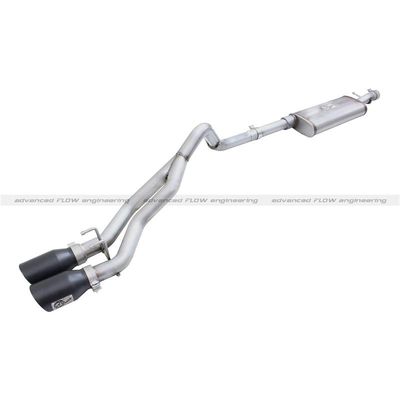 aFe Rebel Series CB 2.5in Dual Center Exit SS Exhaust w/ Black Tips 07-15 Jeep Wrangler 3.6L/3.8L V6 - #49-48056-B