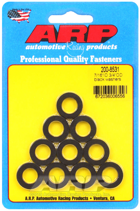 ARP 200-8531 7/16in ID 3/4in OD Black Washers (Pack of 10)