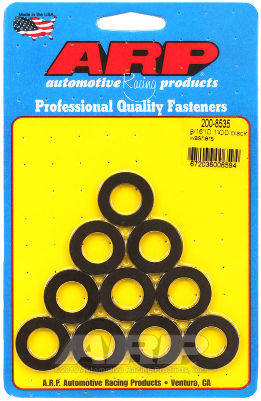 ARP 200-8535 9/16in ID 1in OD Black Washers (Pack of 10)
