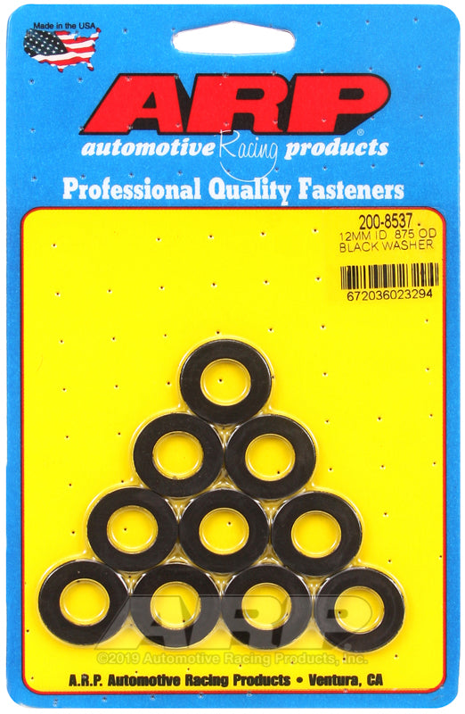 ARP 200-8537 M12 ID .875in OD Black Washers (Pack of 10)