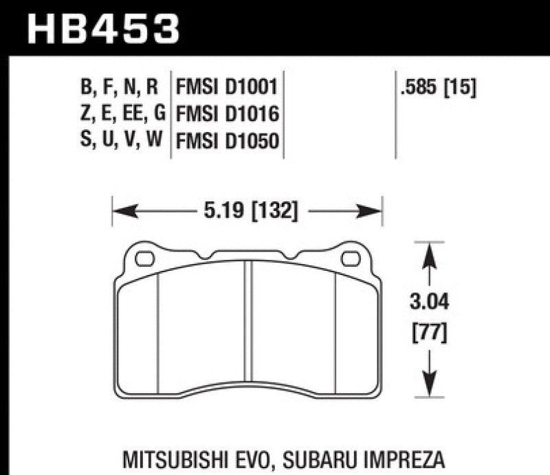 Hawk Performance HB453D.585 ER-1 Motorsport Brake Pads