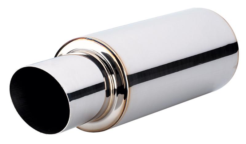 Vibrant TPV Round Muffler (23in Long) with 4in Round Tip Straight Cut - 4in