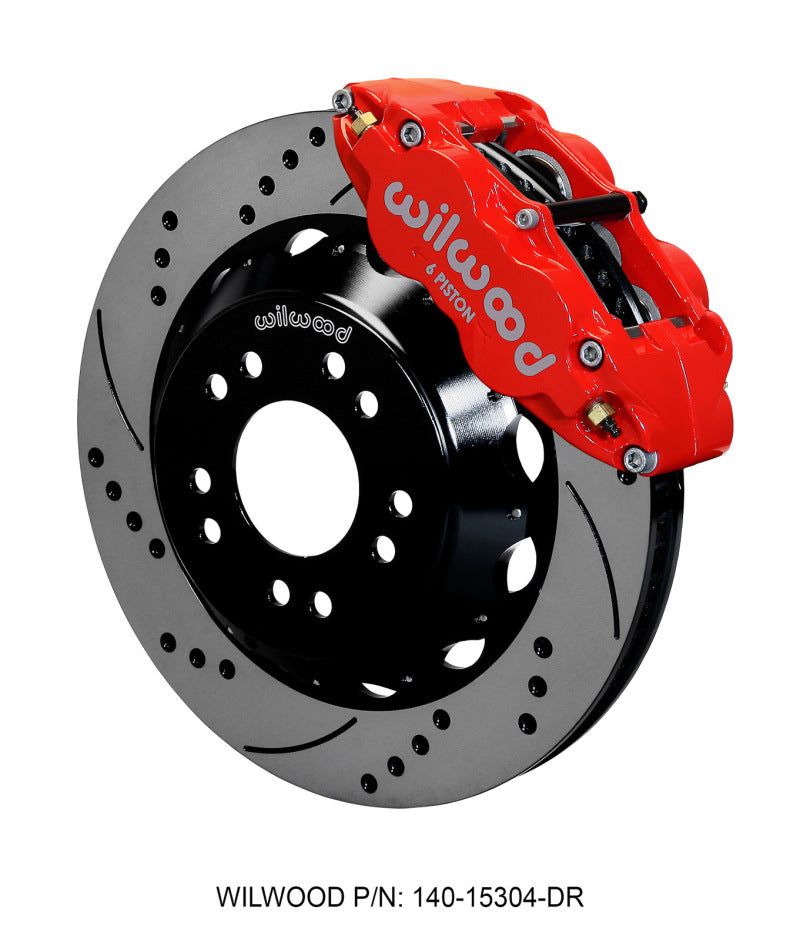 Wilwood Narrow Superlite 6R Front Hat Kit 14.00 Drilled Red 63-87 C10 w/ Wilwood Pro Spindles - #140-15304-DR