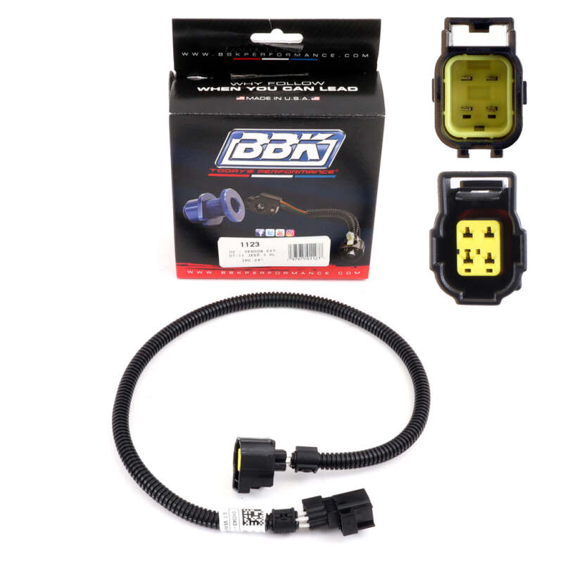 BBK Performance 1123 O2 Sensor Extension Harness 24 in, 1-Piece for 2007-2011 Jeep Wrangler (3.8L) with BBK Long Tube Headers 4050 / 40500
