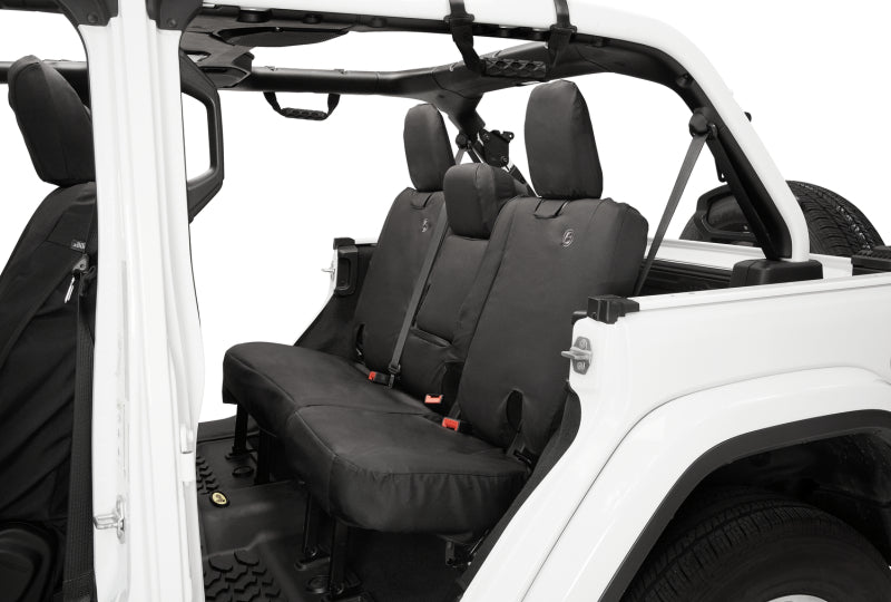 Bestop 18-23 Jeep Wrangler JL 4-Door Exc. 4Xe Rear W/O Fold Down Arm Rest Seat Covers (Blk Diamond)
