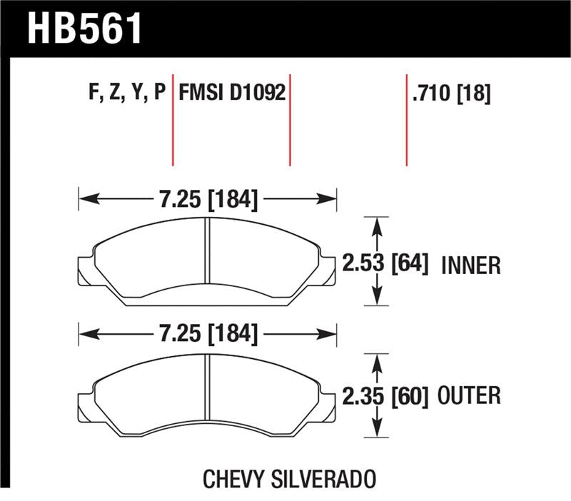 Hawk Performance HB561P.710 Super Duty Street Brake Pads
