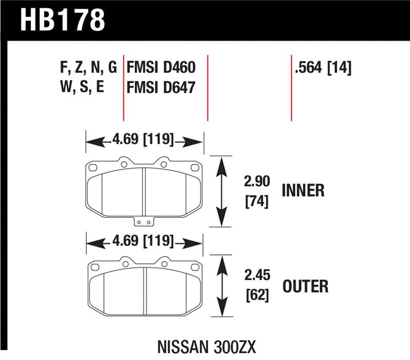 Hawk Performance HB178N.564 HP Plus Crossover Street/Motorsport Brake Pads