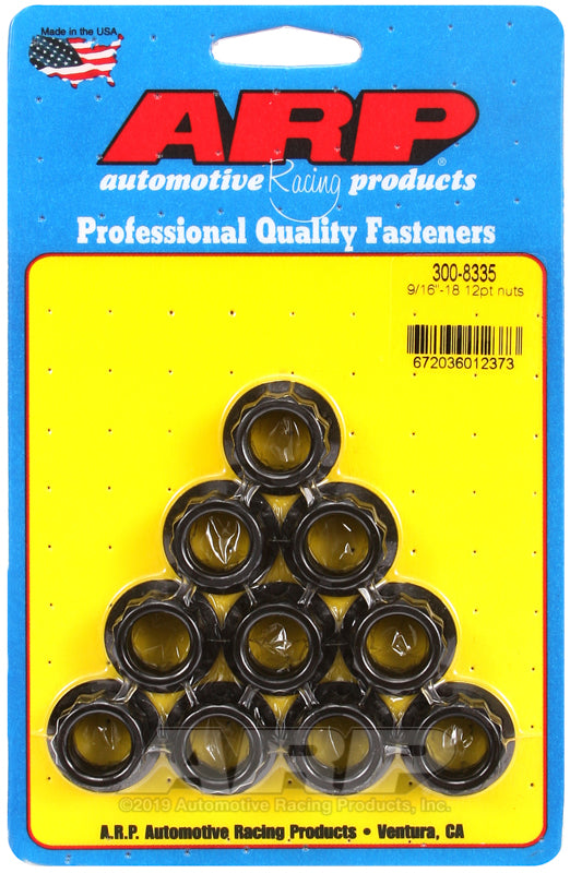 ARP 300-8335 9/16in-18 12pt Nut Kit (Pack of 10)