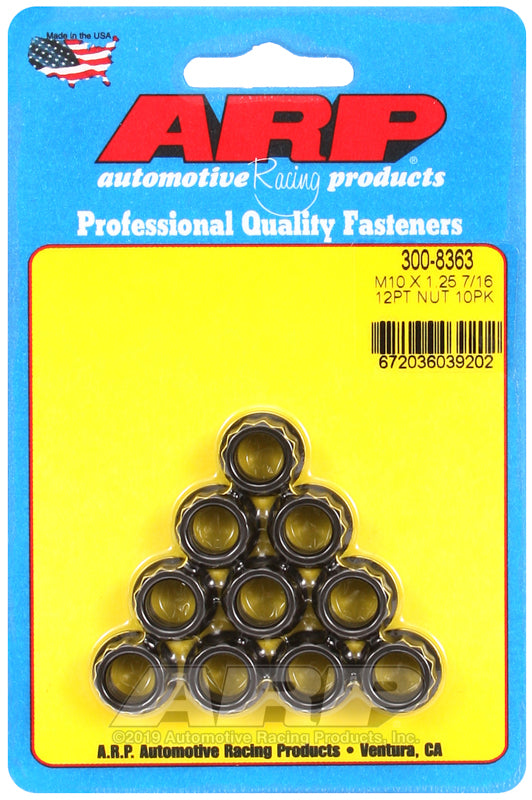 ARP 300-8363 M10 x 1.25 12pt Nut Kit (10 pack)