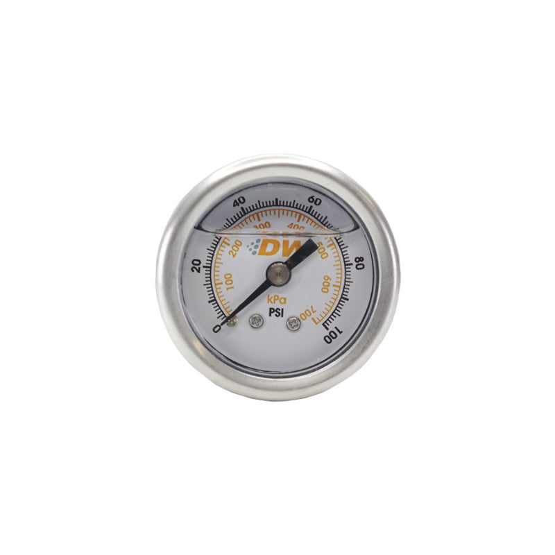 DeatschWerks 0-100 PSI 1/8in NPT Mechanical Fuel Pressure Gauge 1.5in Diameter Black Housing