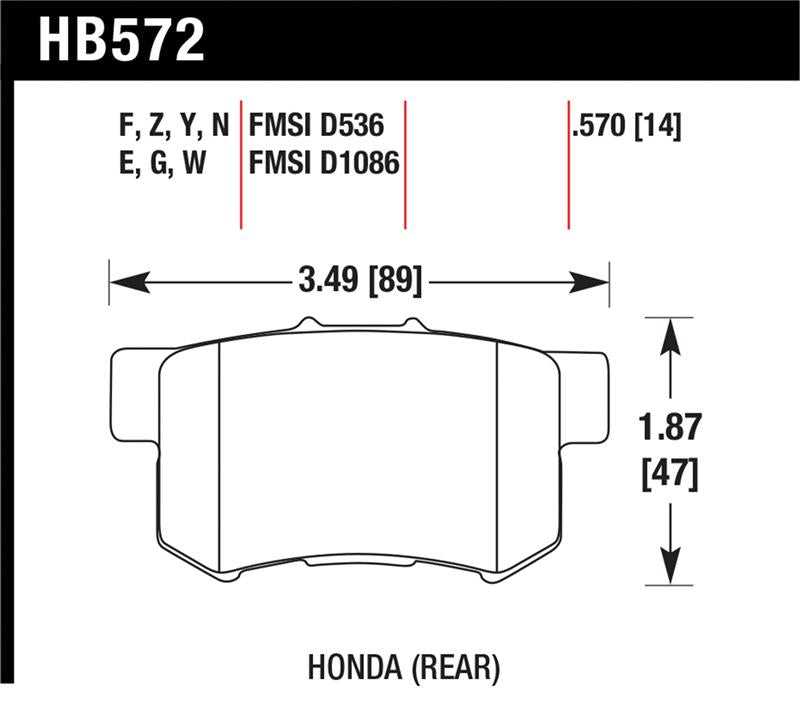 Hawk Performance HB572F.570 HPS Performance Street Brake Pads