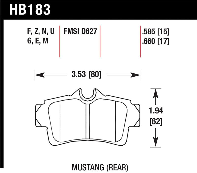 Hawk Performance HB183G.585 DTC-60 Motorsport Brake Pads