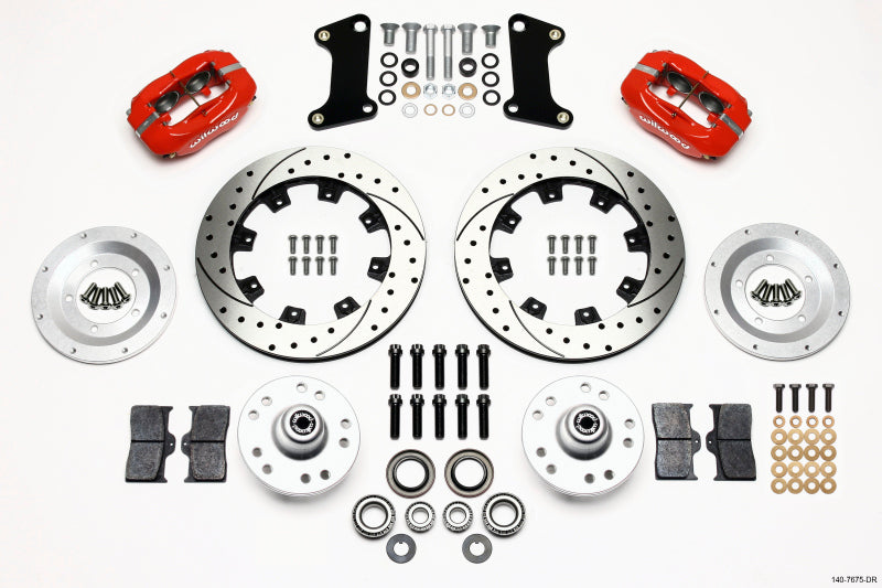 Wilwood Forged Dynalite Front Kit 12.19in Drilled Red 67-69 Camaro 64-72 Nova Chevelle - #140-7675-DR