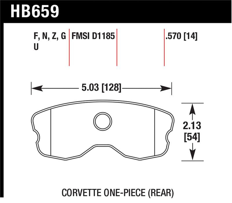 Hawk Performance HB659N.570 HP Plus Brake Pad for Chevy Corvette GS/Z06