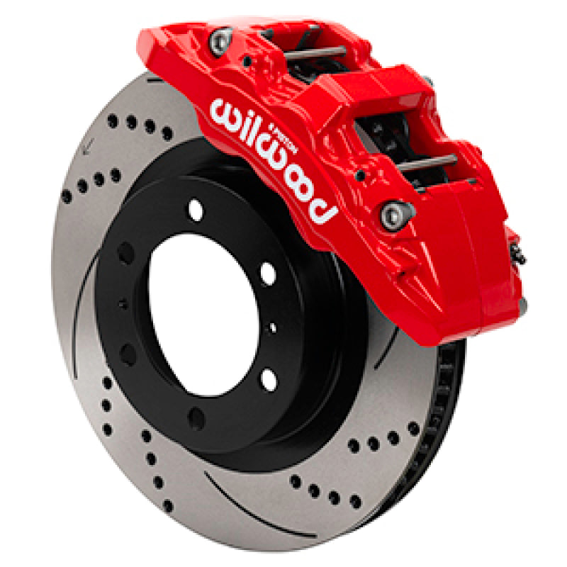 Wilwood 15-21 Toyota Tacoma Aero6-DM SRP Front Brake Kit 13.31 Rotor - Red w/Lines - #140-17511-DR
