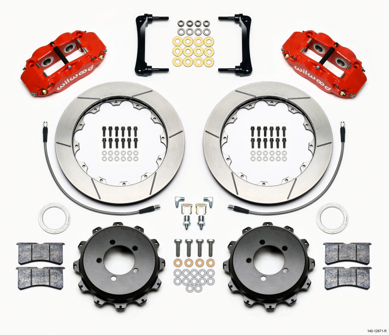 Wilwood Narrow Superlite 4R Rear Kit 12.88in Red 2012-Up Toyota / Scion FRS w/Lines - #140-12871-R