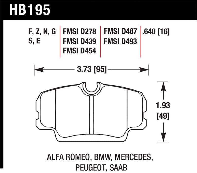 Hawk Performance HB195N.640 HP Plus Crossover Street/Motorsport Brake Pads
