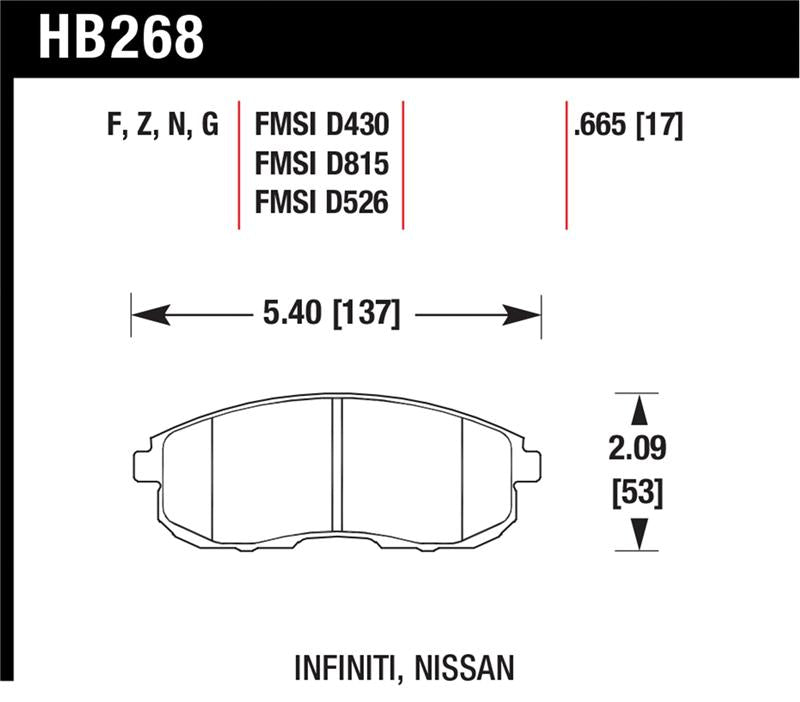 Hawk Performance HB268F.665 HPS Performance Street Brake Pads