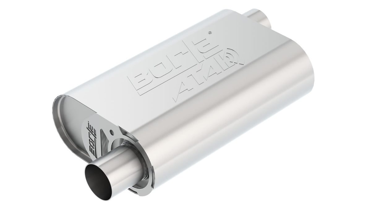 Borla 400847 CrateMuffler ATAK Oval Muffler 2.25 in Offset / Offset (14 x 4.35 x 9 in) for Small Block Chevrolet 283/327/350
