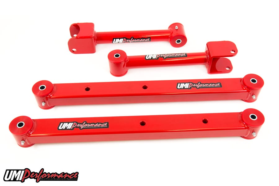 UMI Performance 402418-R Rear Control Arms Boxed Lowers Red for 1964-1967 A-Body
