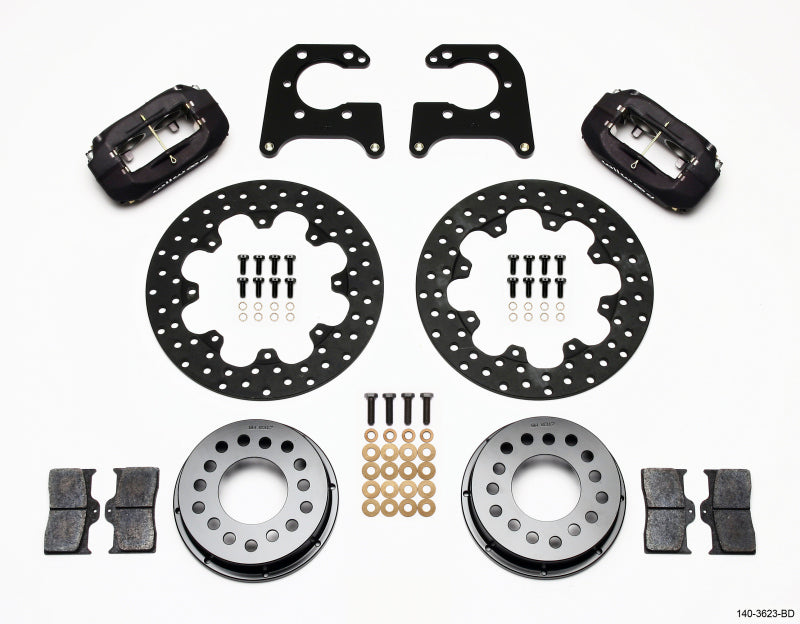 Wilwood Forged Dynalite Rear Drag Kit Drilled Rotor Big Ford 2.50in Offset - #140-3623-BD
