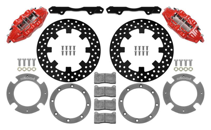 Wilwood 17-21 Can-Am X3RS Red 6-Piston Front Kit 11.25in - Drilled Rotors - #140-16628-DR