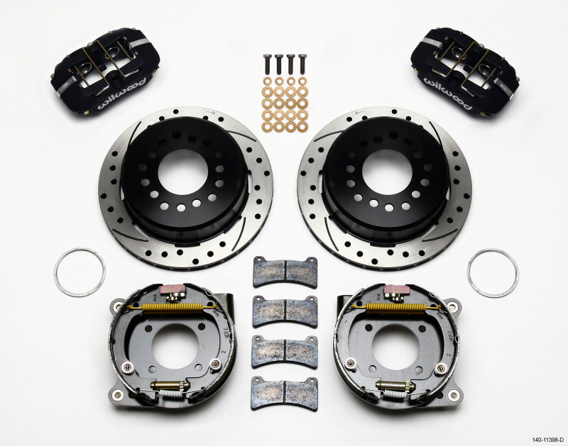 Wilwood Dynapro Low-Profile 11.00in P-Brake Kit Drilled Chevy 12 Bolt 2.75in Off w/ C-Clips - #140-11398-D