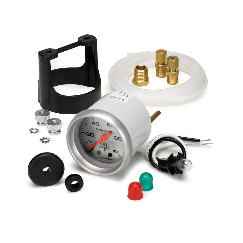 AutoMeter 4321 Ultra-Lite 52mm 0-100 PSI Mechanical Oil Pressure Gauge