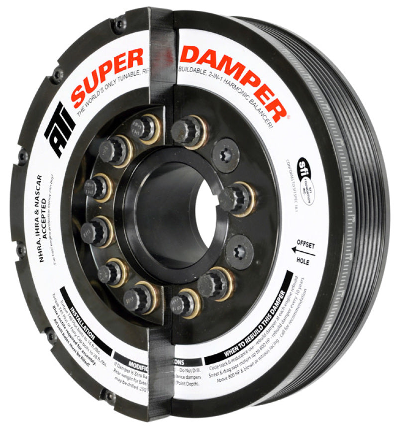 ATI Performance Products 917369 Super Damper Harmonic Balancer 7.425 in Steel 6 Groove for 2006-2010 Chevrolet Silverado / GMC Sierra 2500 HD / 3500 (6.6L Duramax LBZ / LMM)
