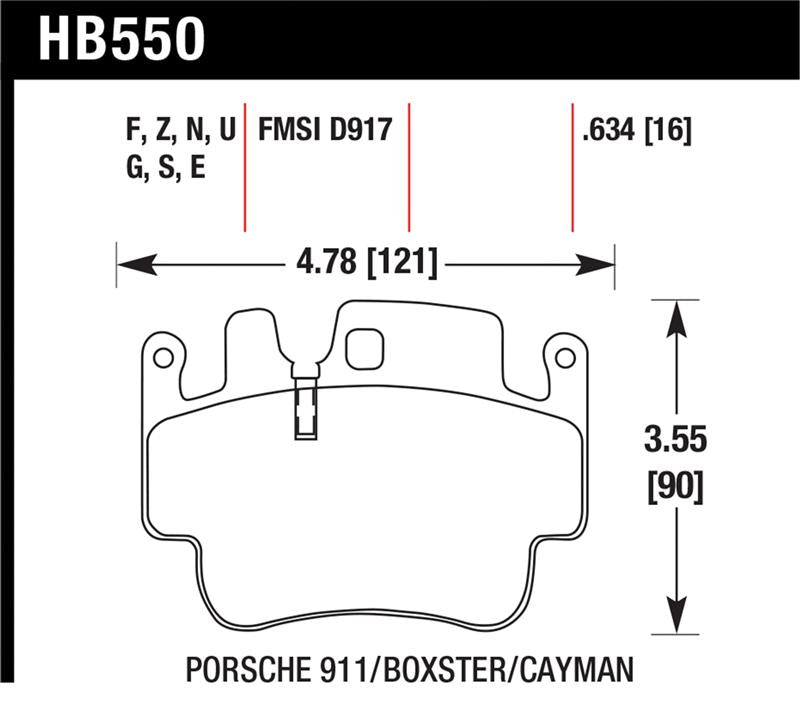 Hawk Performance HB550Z.634 Performance Ceramic Street Brake Pads