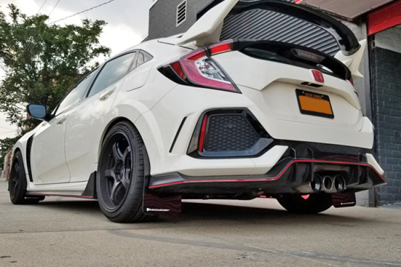 Rally Armor Mud Flaps - 2017-2021 Honda Civic - RAL UR Blk Flap/Dark Grey Logo - #MF47-UR-BLK/DGRY