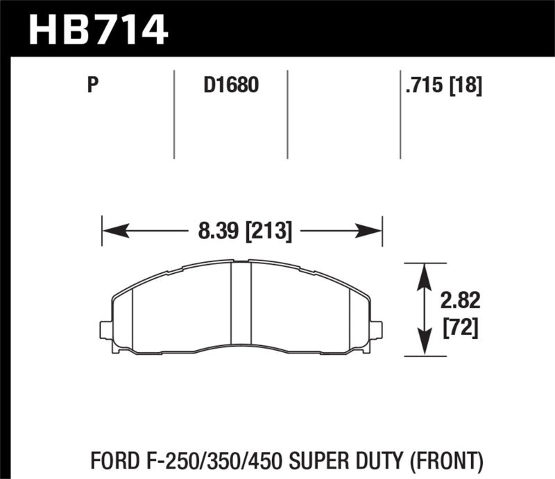 Hawk Performance HB714P.715 Super Duty Street Brake Pads
