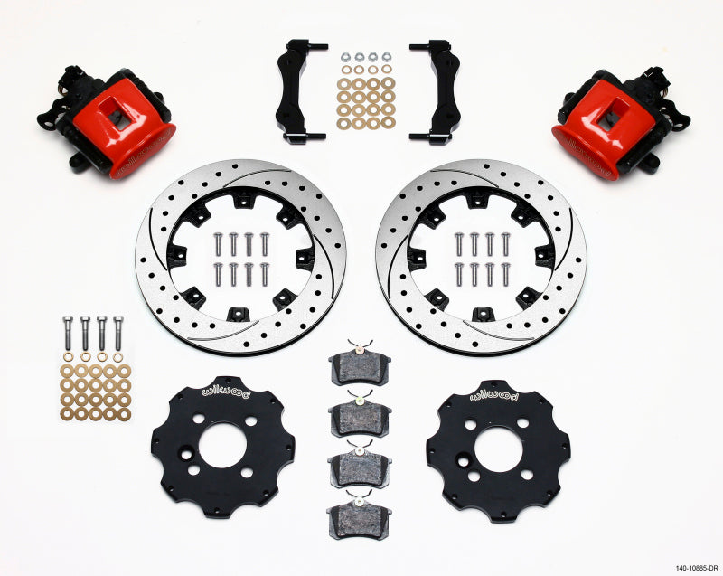 Wilwood Combination Parking Brake Rear Kit 11.75in Drilled Red Mini Cooper - #140-10885-DR