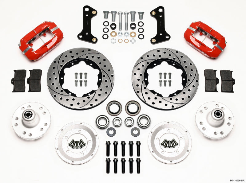 Wilwood Forged Dynalite Front Kit 11.00in Drill-Red 67-69 Camaro 64-72 Nova Chevelle - #140-10996-DR