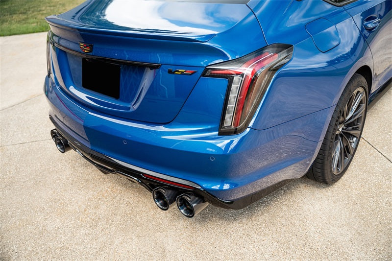 Corsa 22-26 Caddy CT5-V Blackwing 3in Axle-Back - Act. Exh. - Dual Rear Exit - Twin 4.5in Blk CF Tip